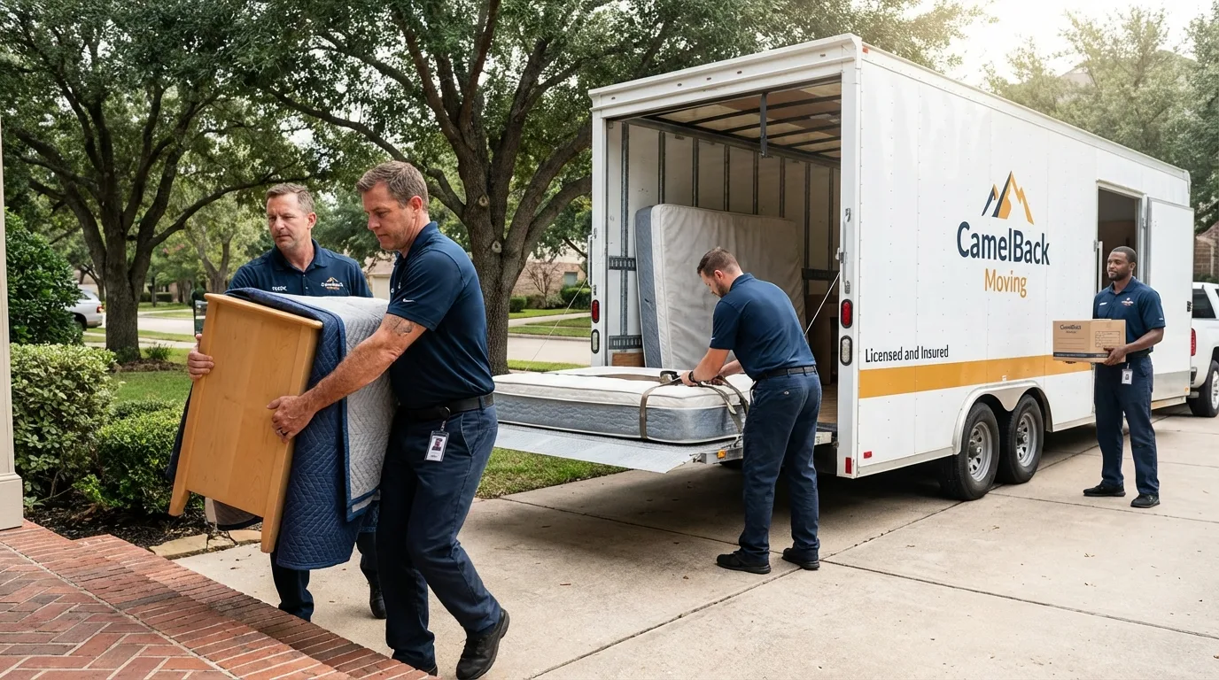Crew loading residential truck for cross-state move from Irwin, PA